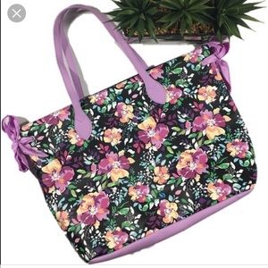 Large Simply Spring Floral Tote with ribbons